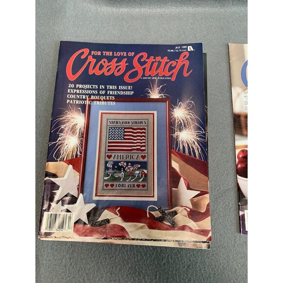 Vintage "For The Love of Cross Stitch" Magazines 4 Issues Leisure Arts 1989 & 97 - Picture 3 of 6